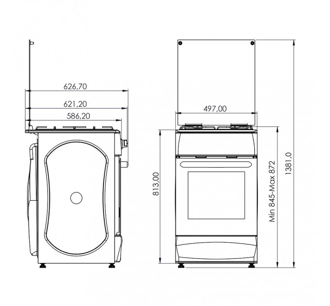 Плита газоелектрична біла Grunhelm FM5612W