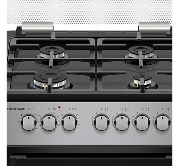 Плита газоэлектрическая Grunhelm F661234GB серо-черная