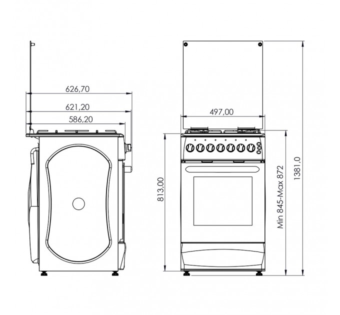 Плита газоэлектрическая Grunhelm GFM5611W