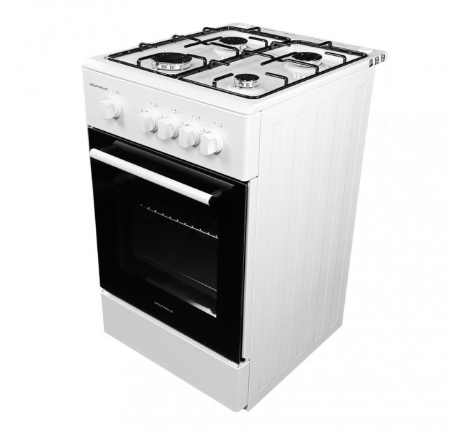 Плита газова біла Grunhelm G4F5600W