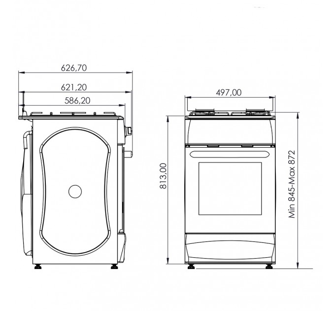 Плита газова біла Grunhelm G4F5600W