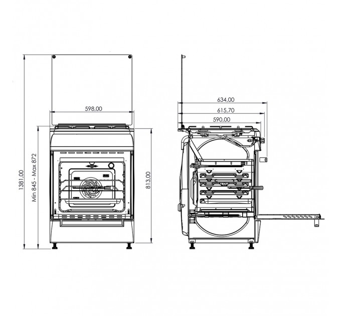 Плита газова біла Grunhelm G4FM6611W