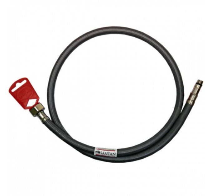 Шланг для води M10х1/2'' 150см короткий штуцер SANTAN антикорозія