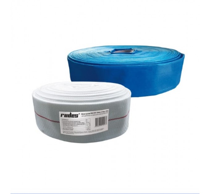 rudes Шланг-рукав ПВХ/ПЕТ 50мм, 6 бар, 20м білий