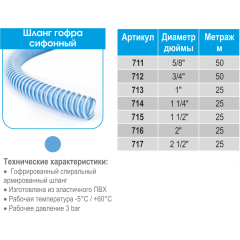 Гофрошланг спіральний гофрований Сифонний (Opak Spiral) 2 (50мм) L25