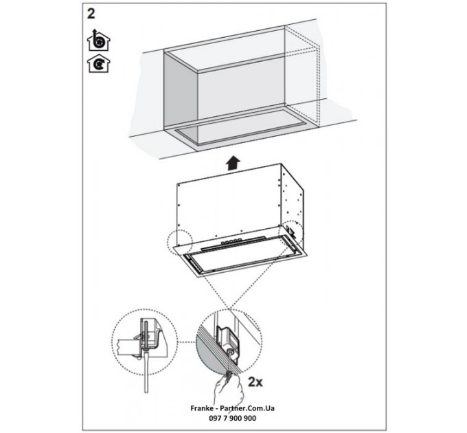 Вытяжка Franke встраиваемая 70см, 1120м.куб/ч, Box Flush Evo FBFE XS A70, нерж