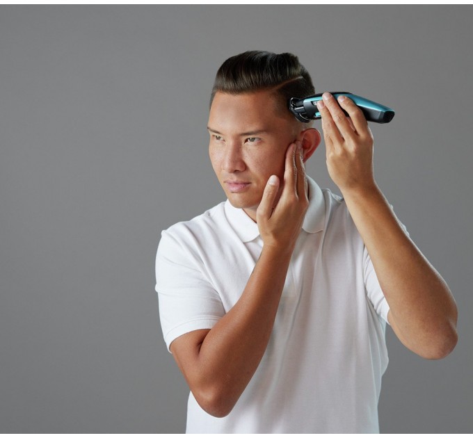 Машинка для стрижки Remington Power X Series X5, мережа+акум., роторний мотор, насадок-4, сталь, чорно-бірюзовий