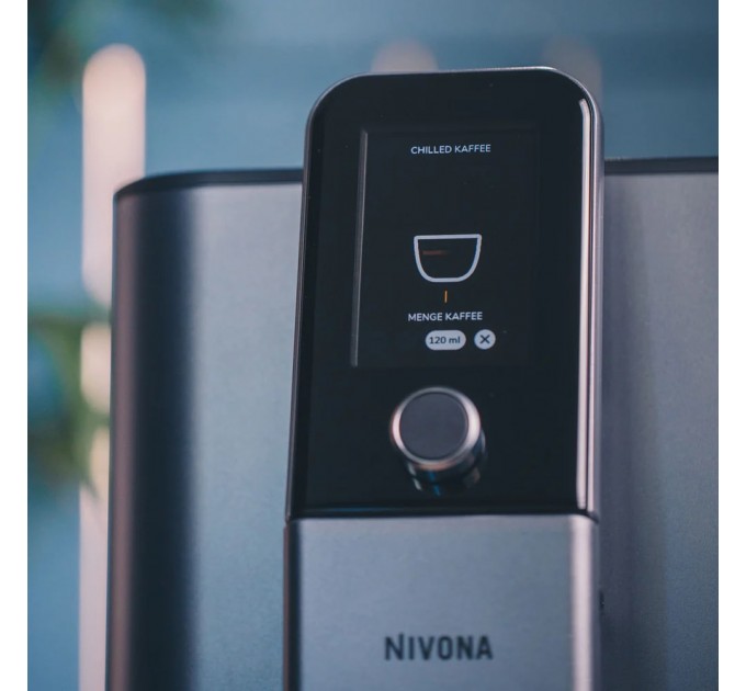 Кофемашина Nivona CafeRomatica, 1.8л, зерно+мол., автомат.капуч, дисплей, авторецептов -9, пригот, холодного кофе, жемчужно-голубой