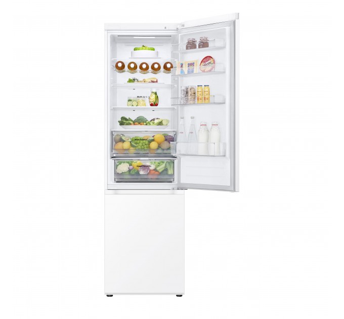 Холодильник LG с нижн. мороз., 203x60х68, холод.отд.-277л, мороз.отд.-107л, 2дв., А++, NF, инв., диспл внешн., Fresh Сonverter, белый