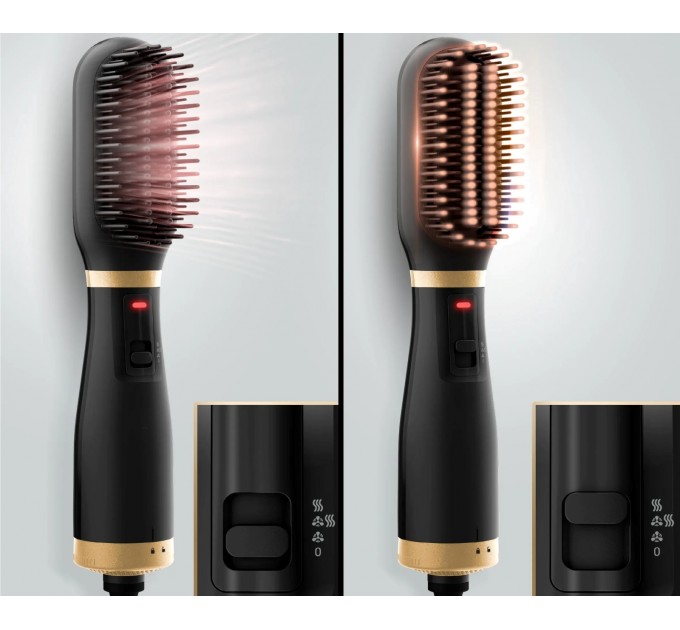 Щетка-выпрямитель Rowenta Powerstraight , темп.режимов-2, 160-200С, ионизация, керамика, черный