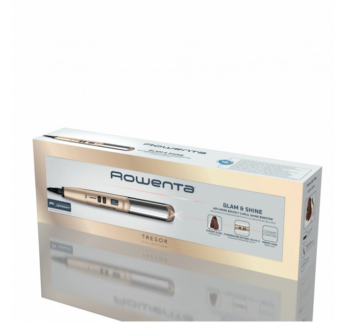 Випрямляч Rowenta Glam & Shine 2в1, темп.режимів-8, 140-210С, дисплей, кераміка, золотий