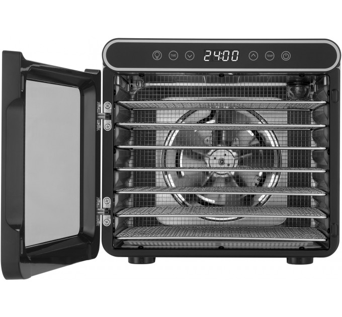 Сушка для продуктов Sencor 600Вт, поддонов - 7x2.8см, диаметр - 30см, электр. управление, металл, черный