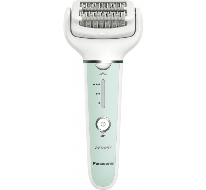 Епілятор Panasonic пінцетний, акумуляторний , пінцет.-60, волог.+сух., насадок-4, футляр , салатово-білий