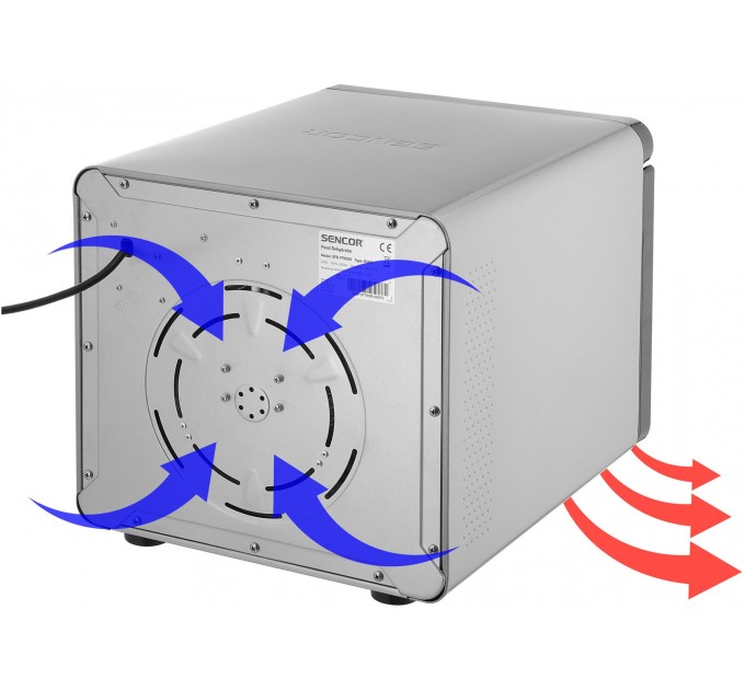 Сушка для продуктов Sencor 600Вт, поддонов - 7x2.8см, диаметр - 30см, электр. управление, металл, черный