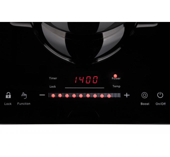 Плитка настольная ARDESTO индукционная, конф. - 2 на 1.3кВт и 1.8кВт горизонт., управл. - сенсорное, таймер, boost, черный