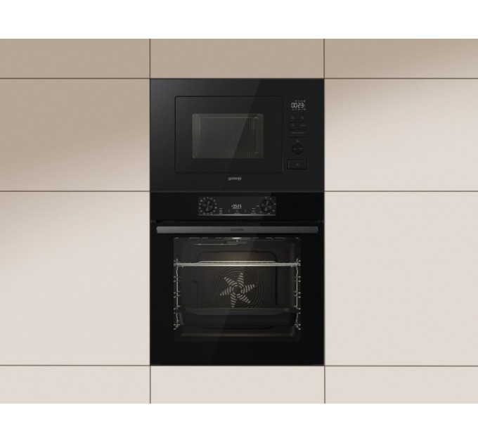Духовой шкаф Gorenje электрический, 77л, A+, дисплей, макс.темп.- 300, IconLed, черный