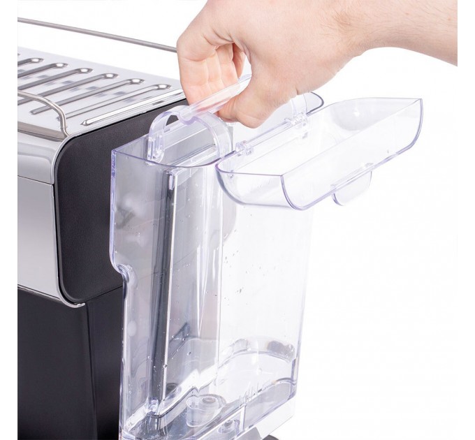 Кофеварка Russell Hobbs рожковая Distinctions Titanium 1.1л, молотый + чалды, серебристый