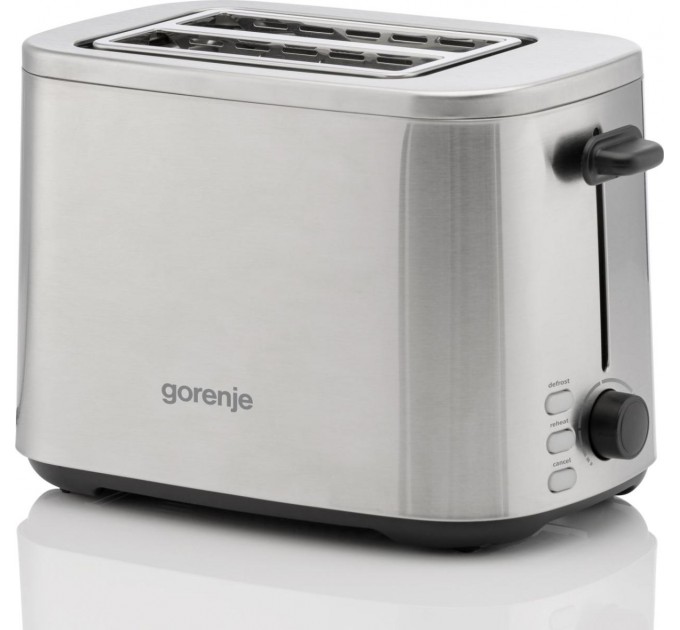 Тостер Gorenje 800Вт, підігрів, розморожування, пластик, сріблястий