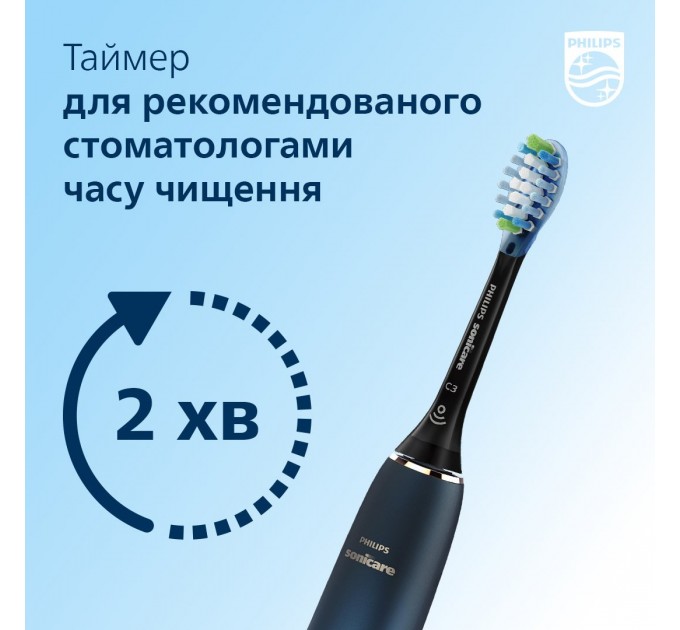 Щетка зубная электр. Philips Sonicare DiamondClean 9000 Series, 62т. колеб/мин, насадок-1, футляр, Bluetooth, черный