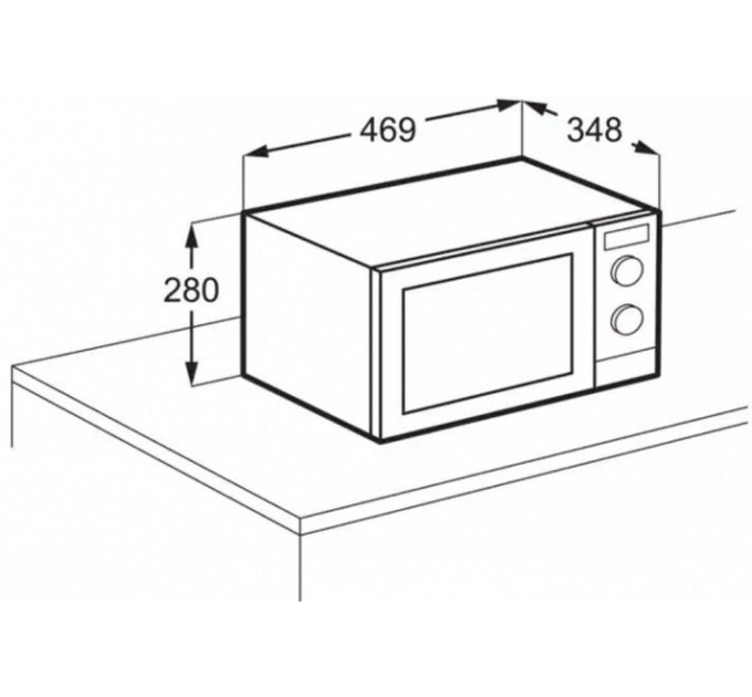 Мікрохвильова піч Electrolux, 25л, мех. керування, 900Вт, гриль, дисплей, інвертор, чорний