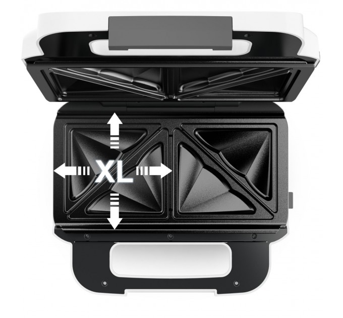 Мультимейкер Tefal Snack XL 850Вт, тефлон, 3 пластины, корпус-пластик, бело-черный