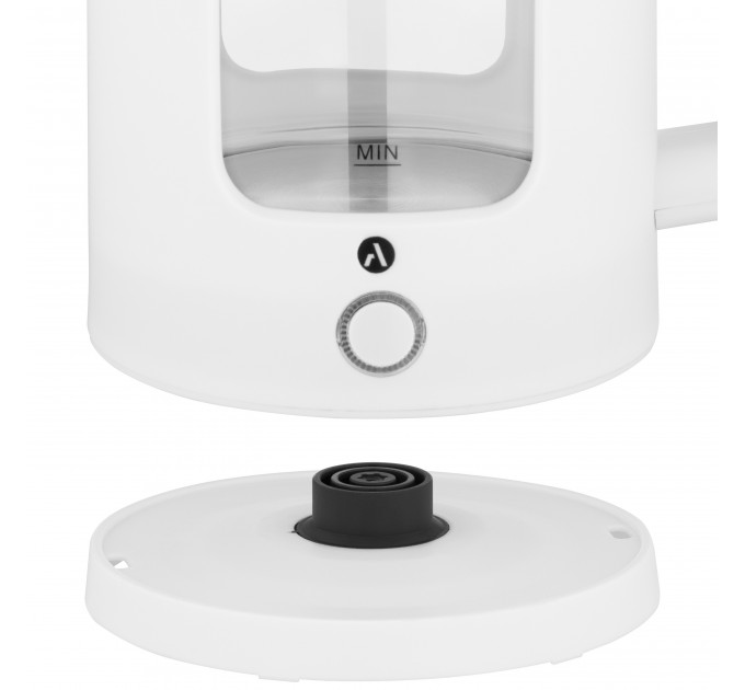 Электрочайник ARDESTO 1.5л, стекло+пластик, белый