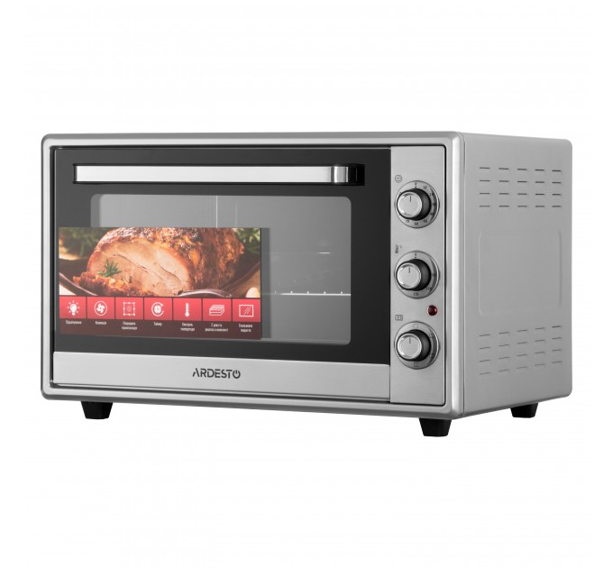 Піч електрична ARDESTO, 60л, 2000Вт, механіч., конвекція, подвійне скло, сірий