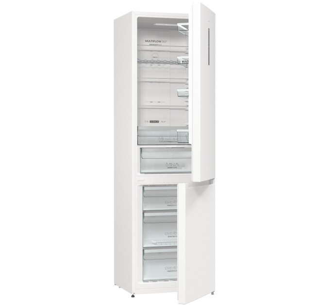 Холодильник с нижн. мороз. камерой Gorenje NRK6202AW4, 200х60х60см, 2 дв., 235(96)л, А++, Total NF , Зона св-ти, Внешн.диспл, бе