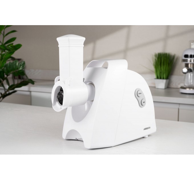 Мясорубка ARDESTO, 1900Вт, 1.8кг/мин, 3 решетки, насадка для колбас, кеббе, 4 терки, пластик, белый