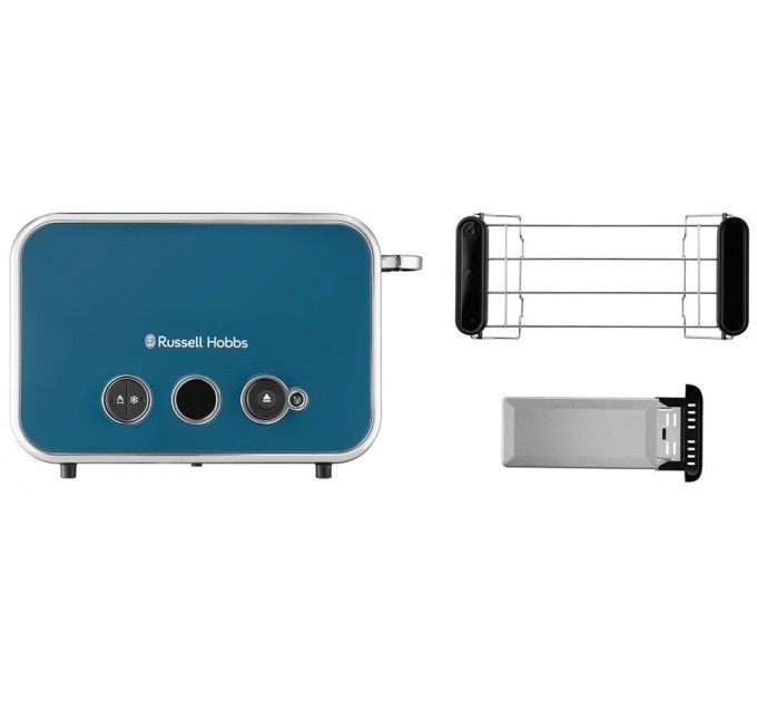 Russell Hobbs toaster Distinctions 2-Slice 1670Вт, подогрев, разморозка, пластик, синий