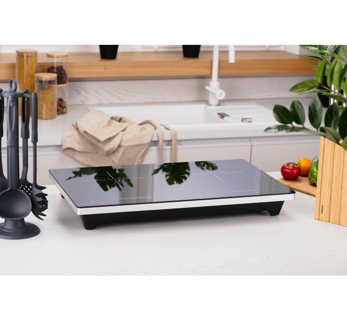 Плитка настольная ARDESTO индукционная, конф. - 2 на 1.3кВт и 1.8кВт горизонт., управл. - сенсорное, таймер, boost, черный