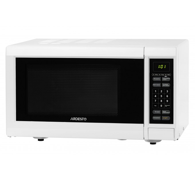 Мікрохвильова піч ARDESTO, 23л, електр.керув., 900Вт, дисплей, відкр.кнопкою, білий