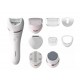 Эпилятор Philips 8000 series дисковый, аккумуляторный, пинцет.-32, влаж.+сух., с подсветкой, насадок-8, белый