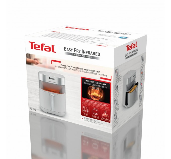 Мультипечь Tefal Easy Fry Infrared, 1850Вт, чаша-7л, сенсорное управл., 8 программ, пластик, светло-серый