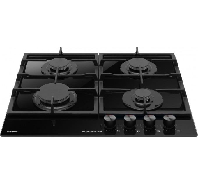 Варочная поверхность Hansa газ на стекле, 59см, чугун, черный
