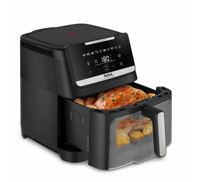 Мультипечь Tefal Easy Fry Silence XXL, 1800Вт, чаша-7л, сенсорное управл., пластик, черный