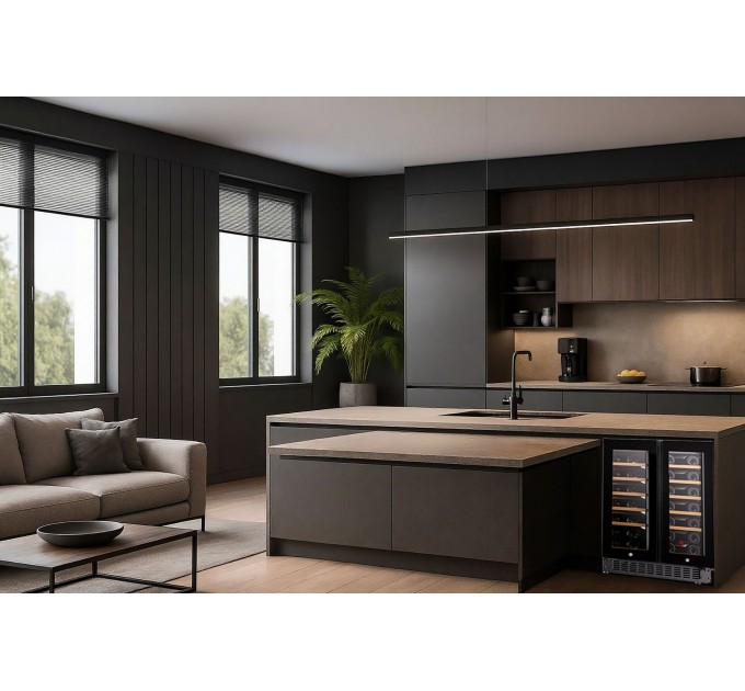 Холодильник Philco для вина, 87x60x57, холод.отд.-116л, зон - 2, бут-40, диспл, подсветка, черный