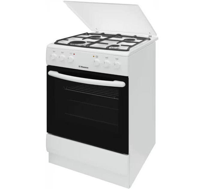 Плита Hansa комбинированная, 62л, 50x60см, конвекция, чугун, белый