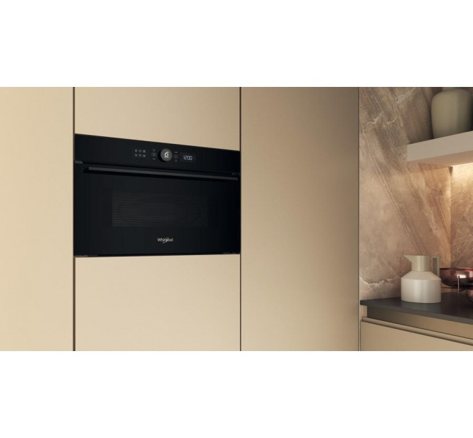 Мікрохвильова піч Whirlpool вбудована, 31л, електронне упр., 1000Вт, гриль, дисплей, чорний