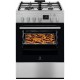 Плита Electrolux комбинированная, 58л, 60x60см, дисплей, конвекция, чугун, пар, нерж