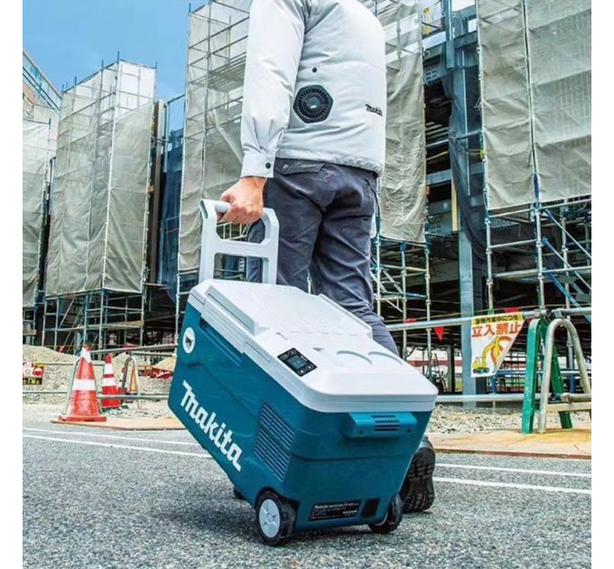 Холодильник аккумуляторный мобильный Makita DCW180Z, 220 / 12В /18В LXT, с функцией нагрева, -18°/+60°, 20л, 13кг