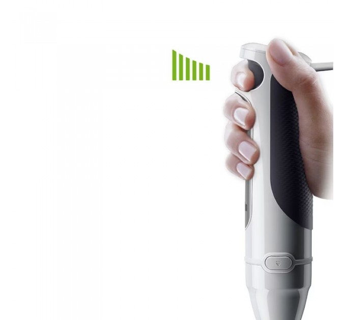 Блендер Braun заглибний, 1000Вт, чаша-600мл, вінчик,спінювач молока, біло-сірий