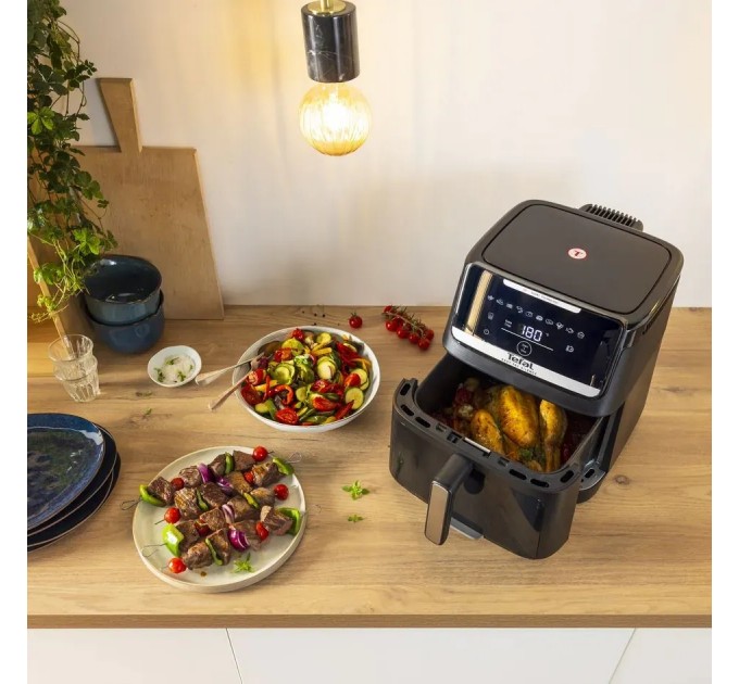 Мультипечь Tefal Easy Fry Silence XXL, 1800Вт, чаша-7л, сенсорное управл., пластик, черный