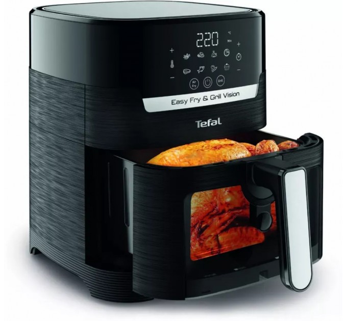 Мультипіч Tefal Easy Fry&Grill Vision Window, 1550Вт, чаша-4.2л, сенсорне керув., 10 програм, з віконцем, пластик, чорний