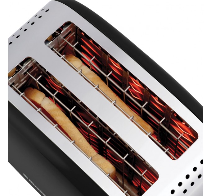 Тостер Russell Hobbs Colours Plus 1600Вт, подогрев, разморозка, металл, черный