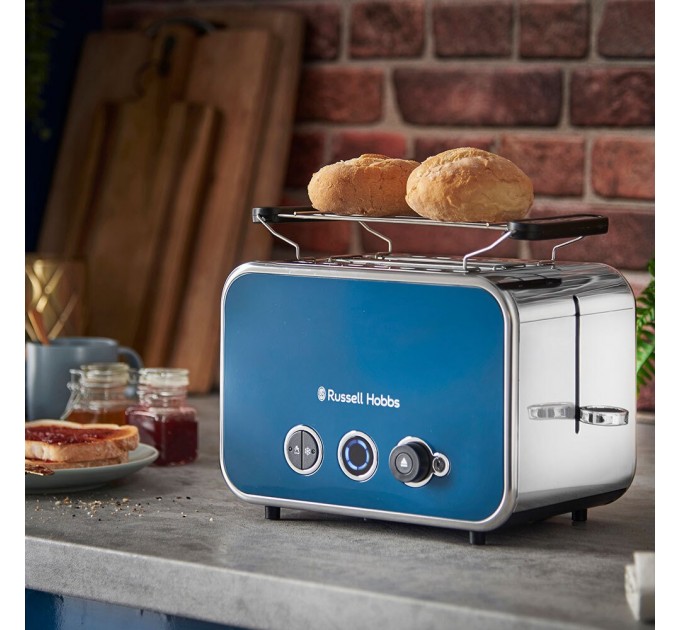 Russell Hobbs toaster Distinctions 2-Slice 1670Вт, подогрев, разморозка, пластик, синий