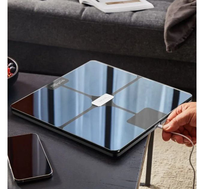 Весы Tefal напольные Body Fat Goodvibes Health, 180кг, BT, 1 х Li-ion, скло, чорний