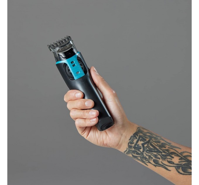 Машинка для стрижки Remington Power X Series X5, мережа+акум., роторний мотор, насадок-4, сталь, чорно-бірюзовий