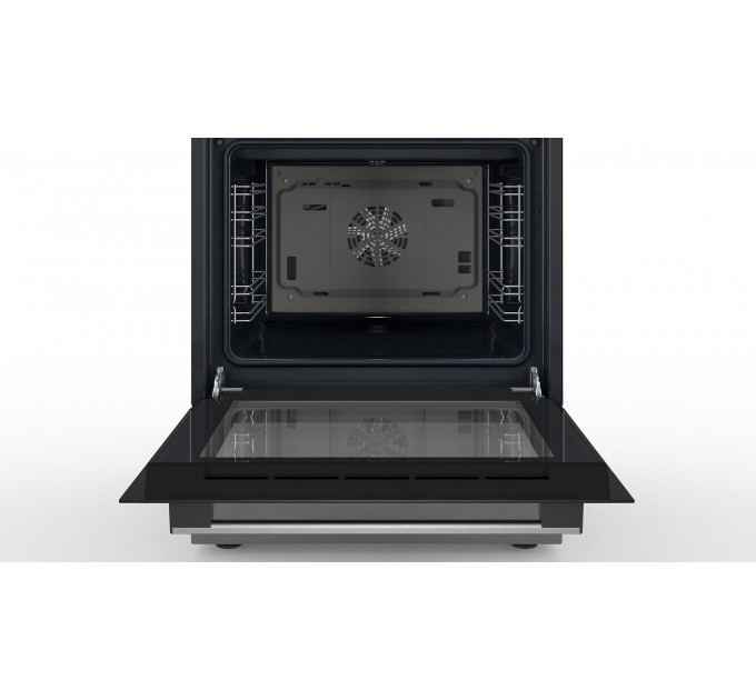 Плита Bosch комбінована, 66л, 60x60см, дисплей, конвекція, чавун, WOK, нержавіюча сталь