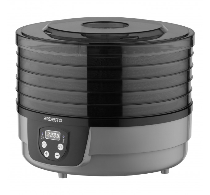 Сушка для продуктов ARDESTO FDB-532TTC, 250Вт, поддонов -5x3см, диаметр-32см, макс-70°С, таймер, электр. управление, пластик, белый